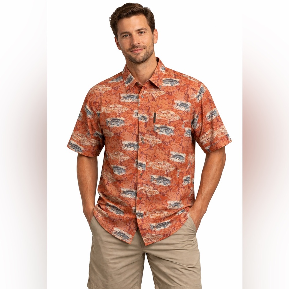Mens Magellan Sportswear Fish Button Down Active Wear Medium Nice!‎